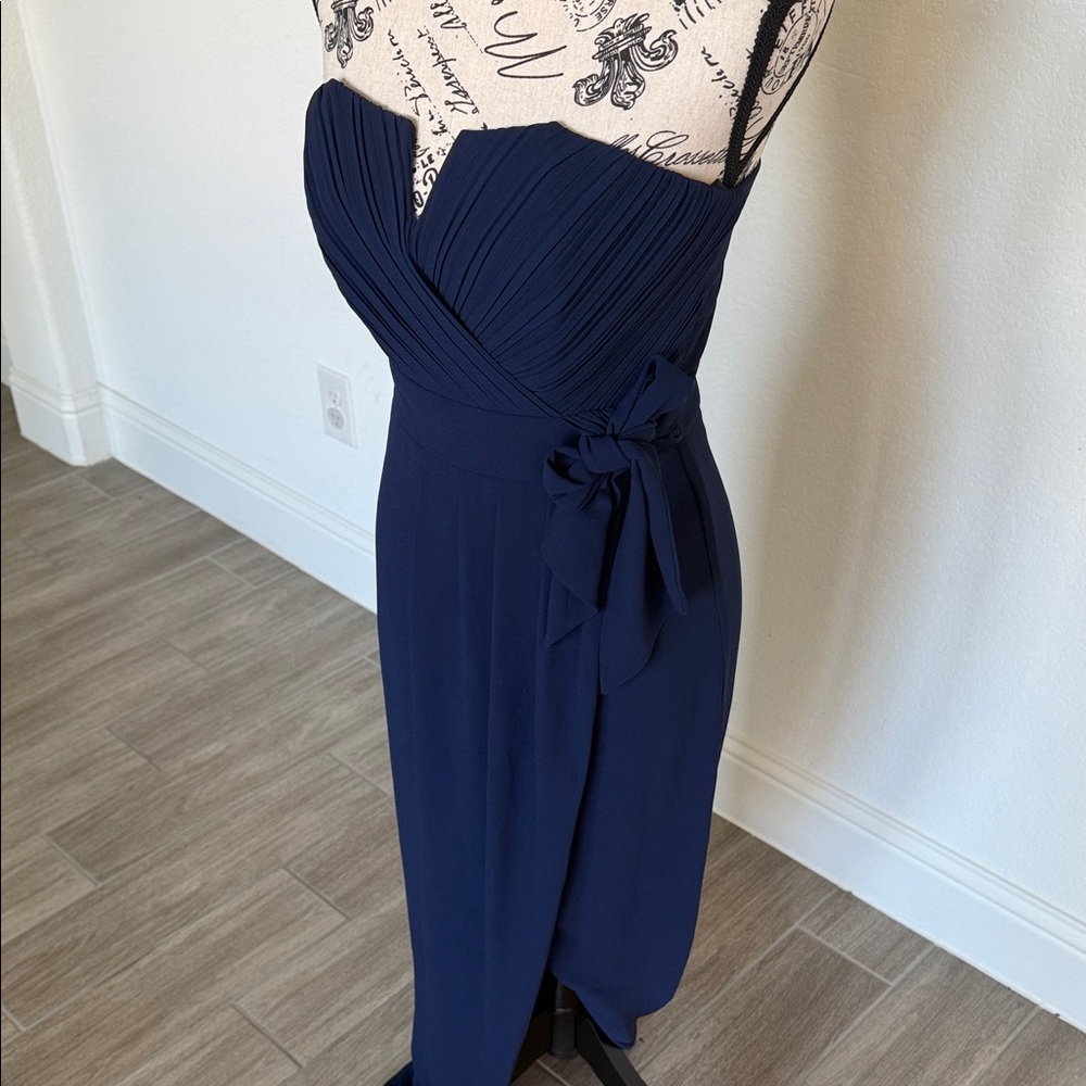 TFNC Bridesmaid Strapless Navy Blue Dress - NO SIZE TAG